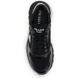 Black Recycled Polyamide Athletic Sneakers