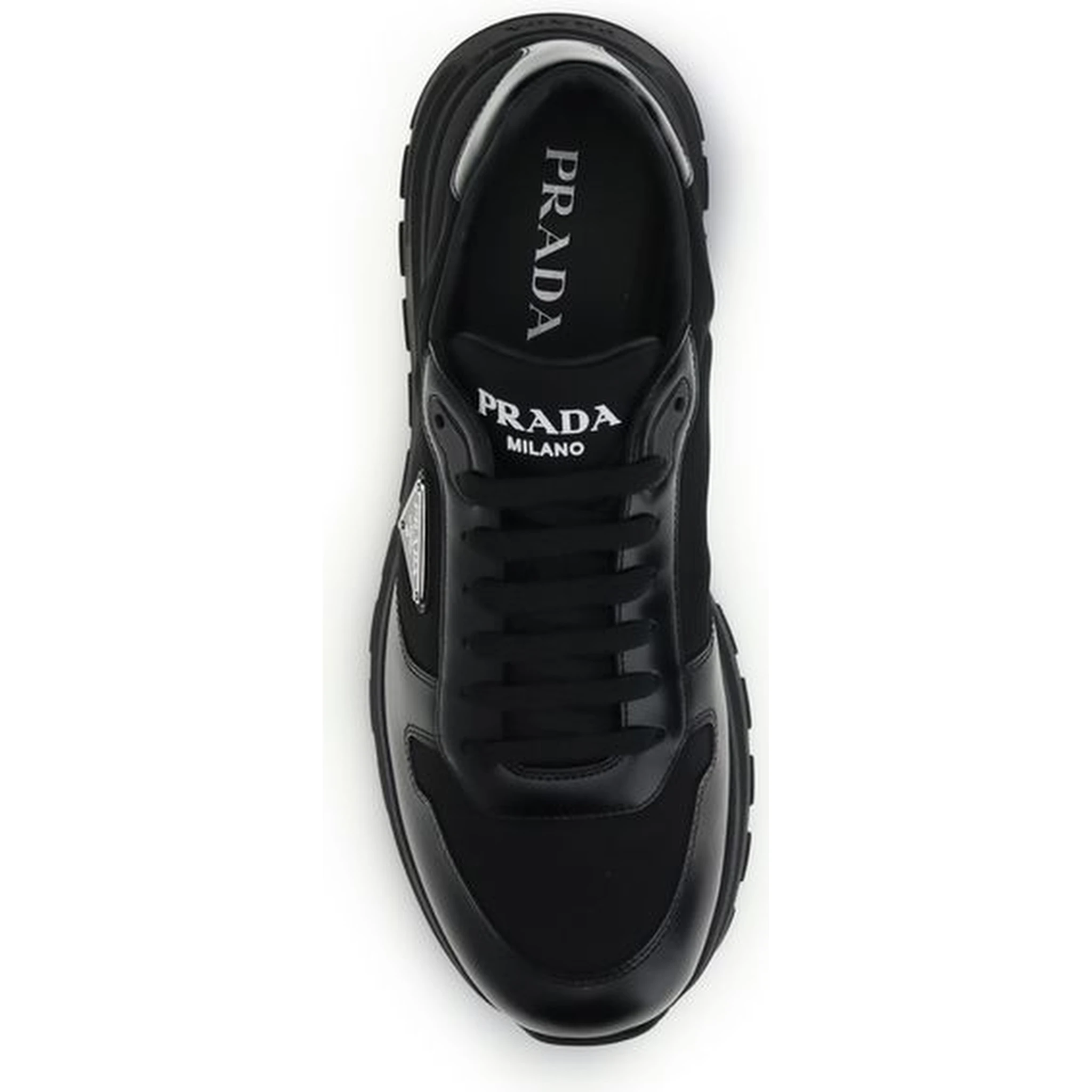 Black Recycled Polyamide Athletic Sneakers