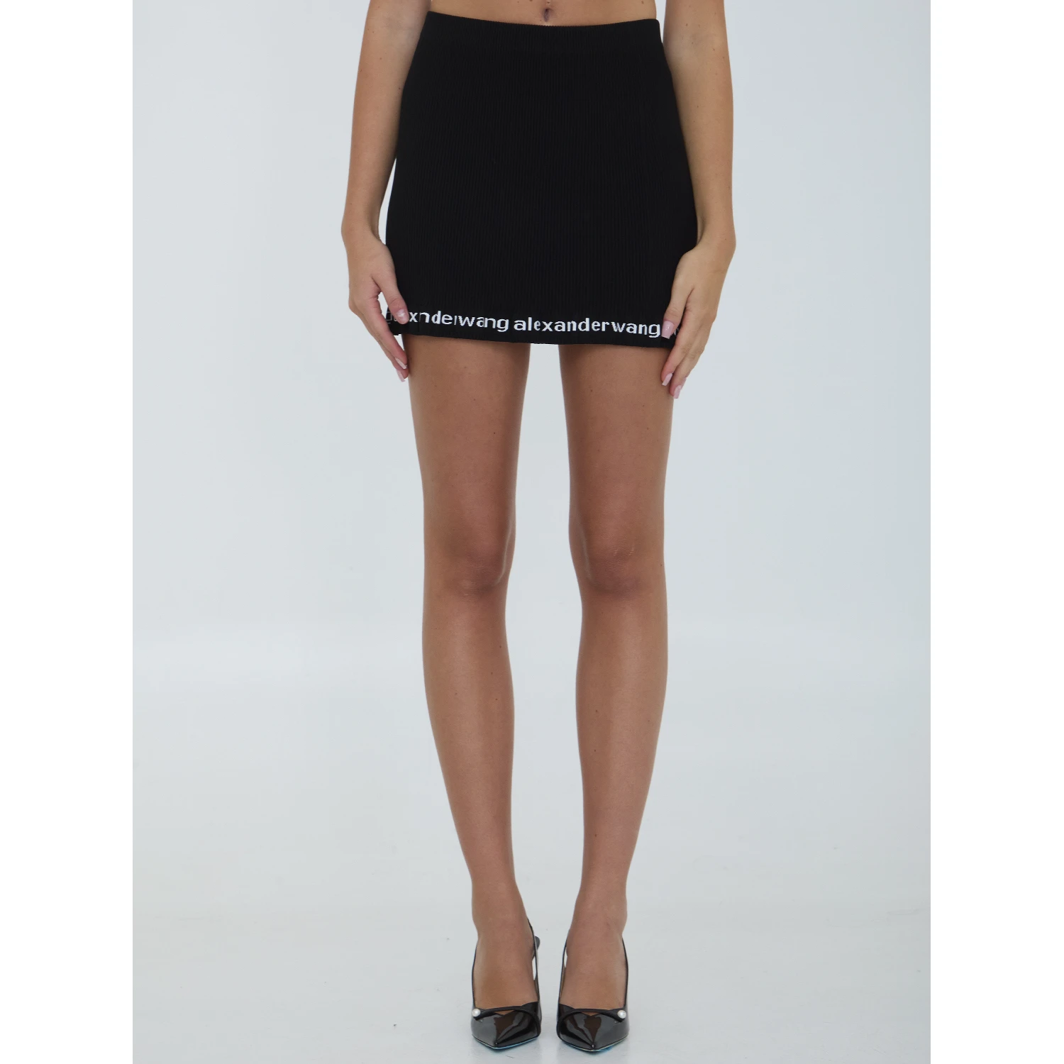 Ribbed mini skirt