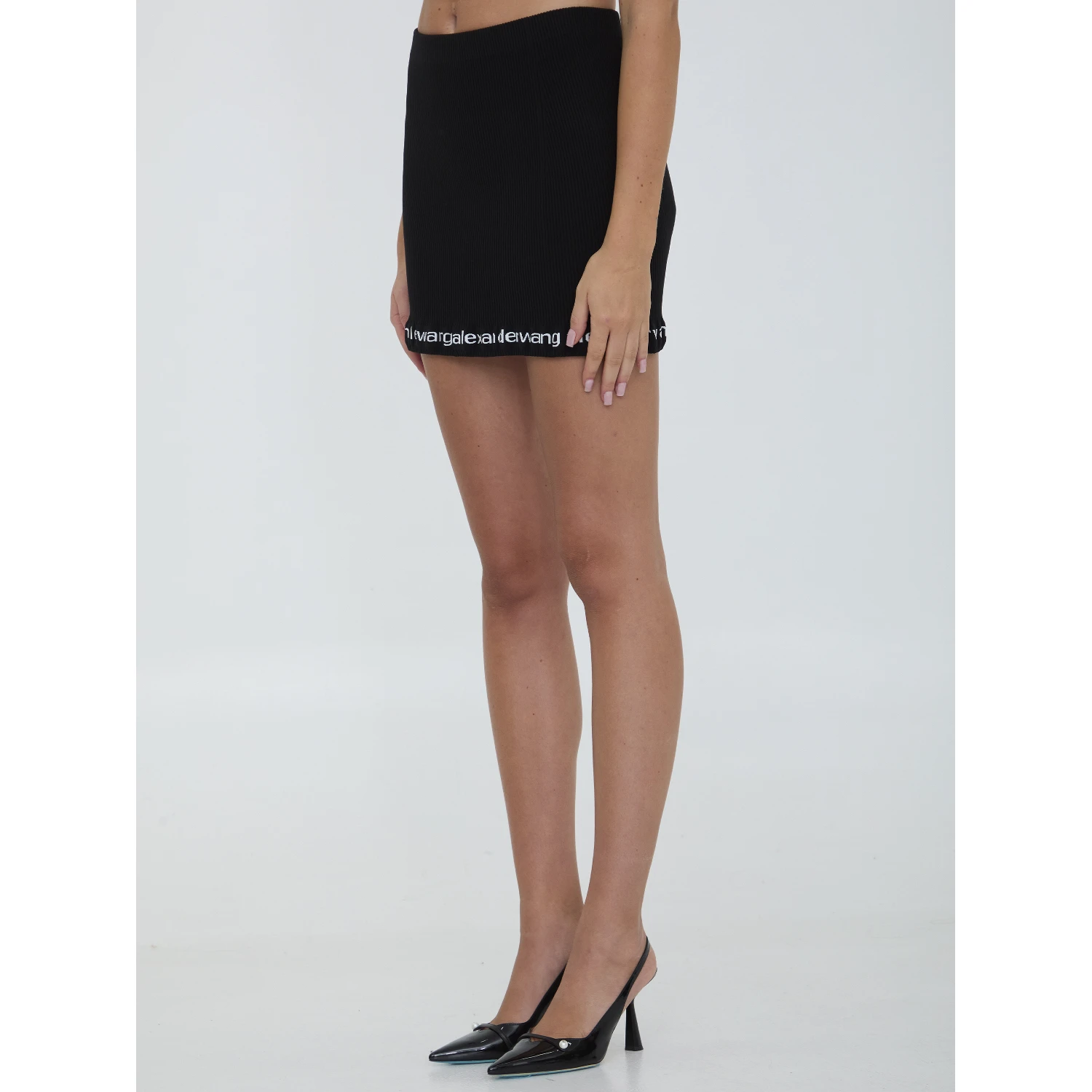 Ribbed mini skirt