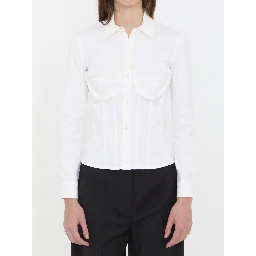 Corsedet shirt in stretch poplin