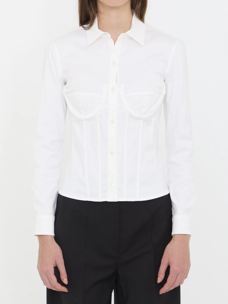 Corsedet shirt in stretch poplin