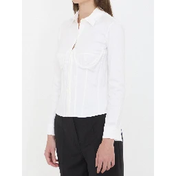 Corsedet shirt in stretch poplin