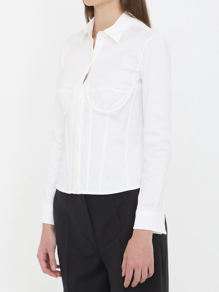 Corsedet shirt in stretch poplin alternative