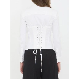 Corsedet shirt in stretch poplin