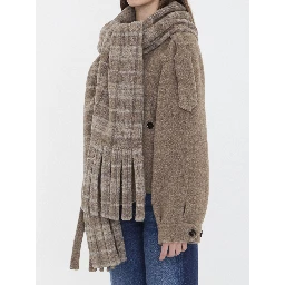 Wool-blend jacket with scarf