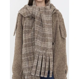 Wool-blend jacket with scarf