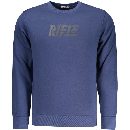 Blue Cotton Men Sweater