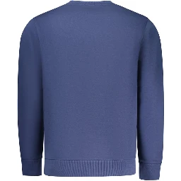 Blue Cotton Men Sweater