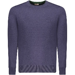Blue Wool Men Sweater
