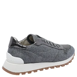 Textured lace-up sneakers