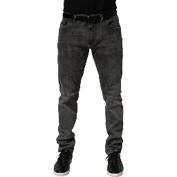 Dark Gray Cotton Skinny Men Denim Jeans