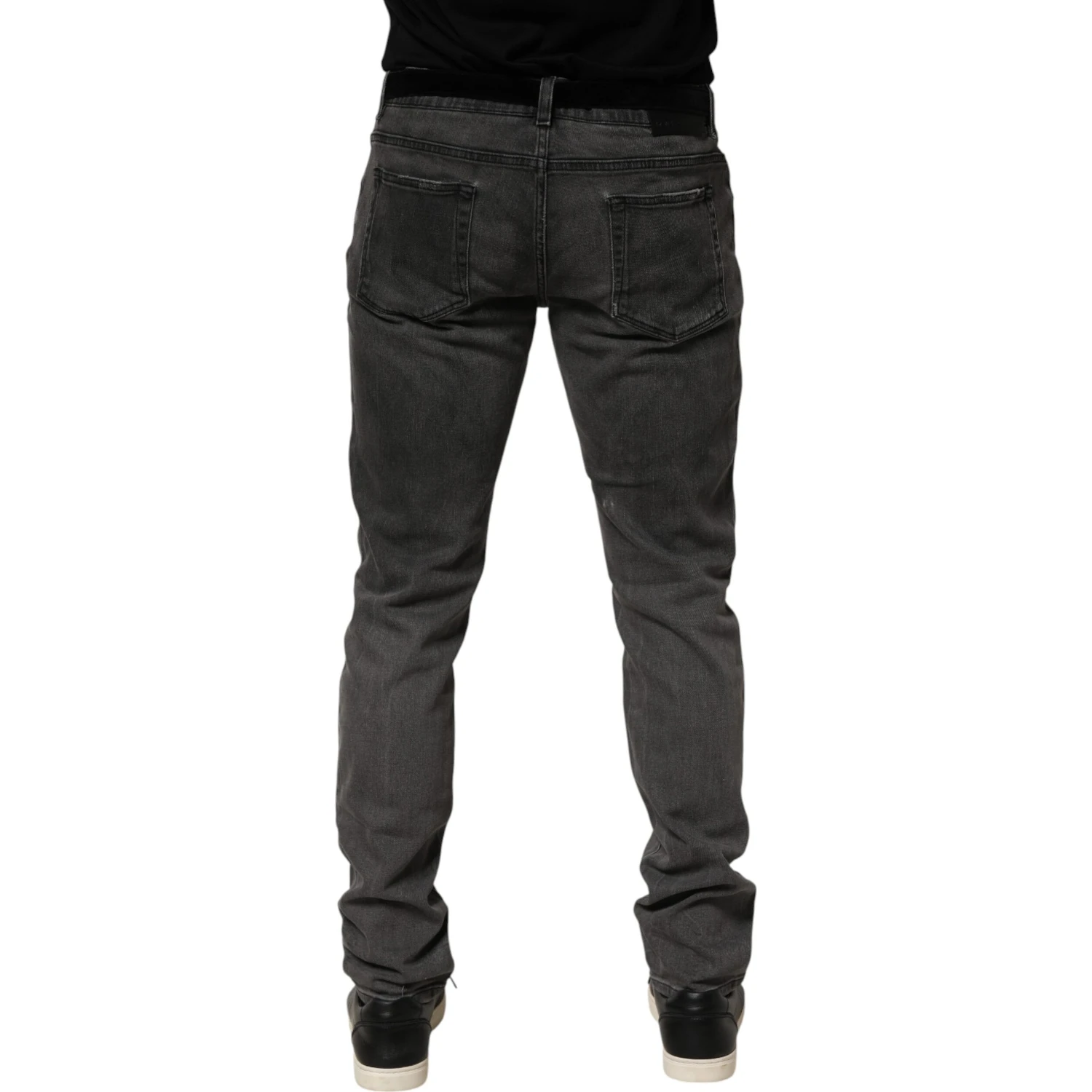 Dark Gray Cotton Skinny Men Denim Jeans