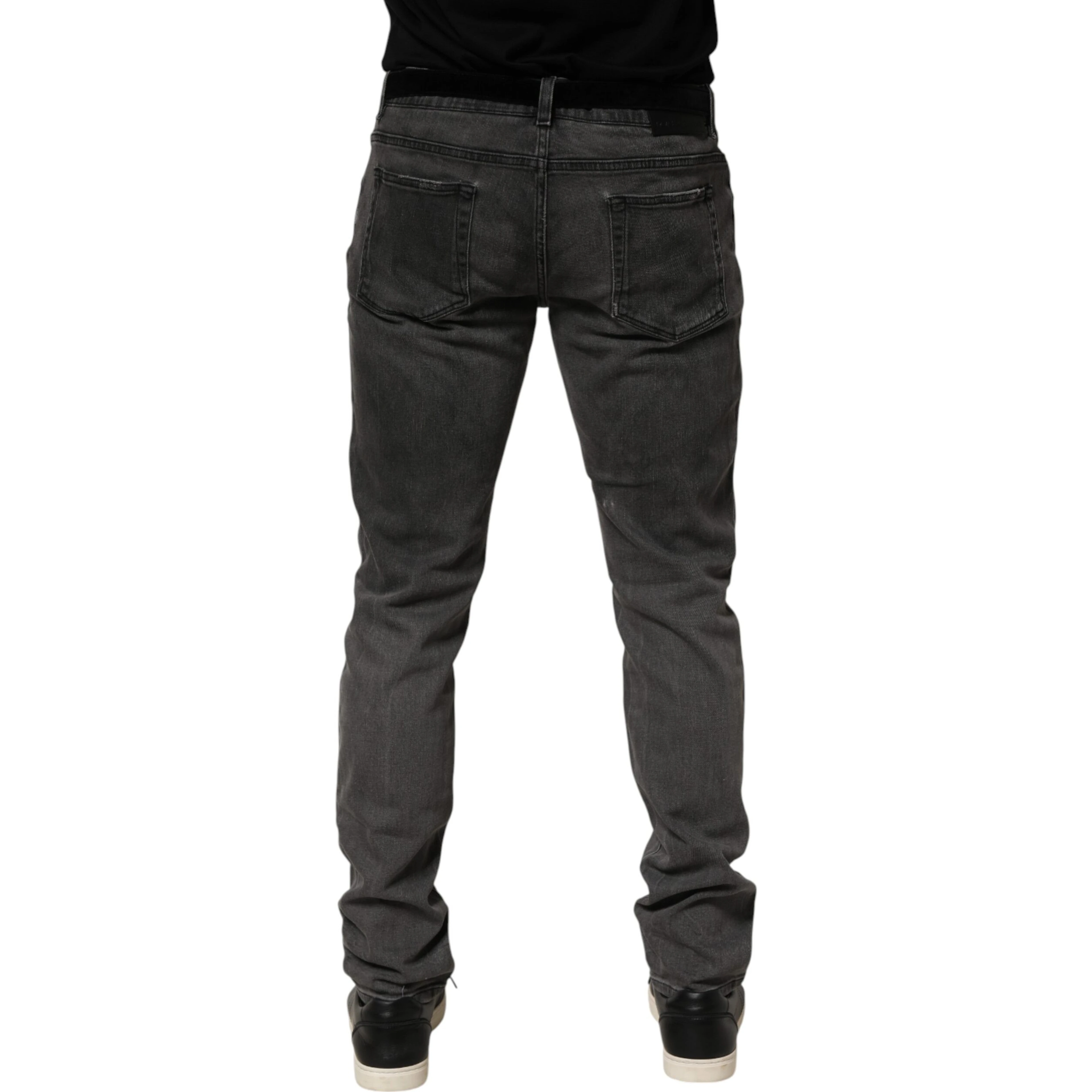 Dark Gray Cotton Skinny Men Denim Jeans