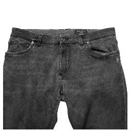 Dark Gray Cotton Skinny Men Denim Jeans