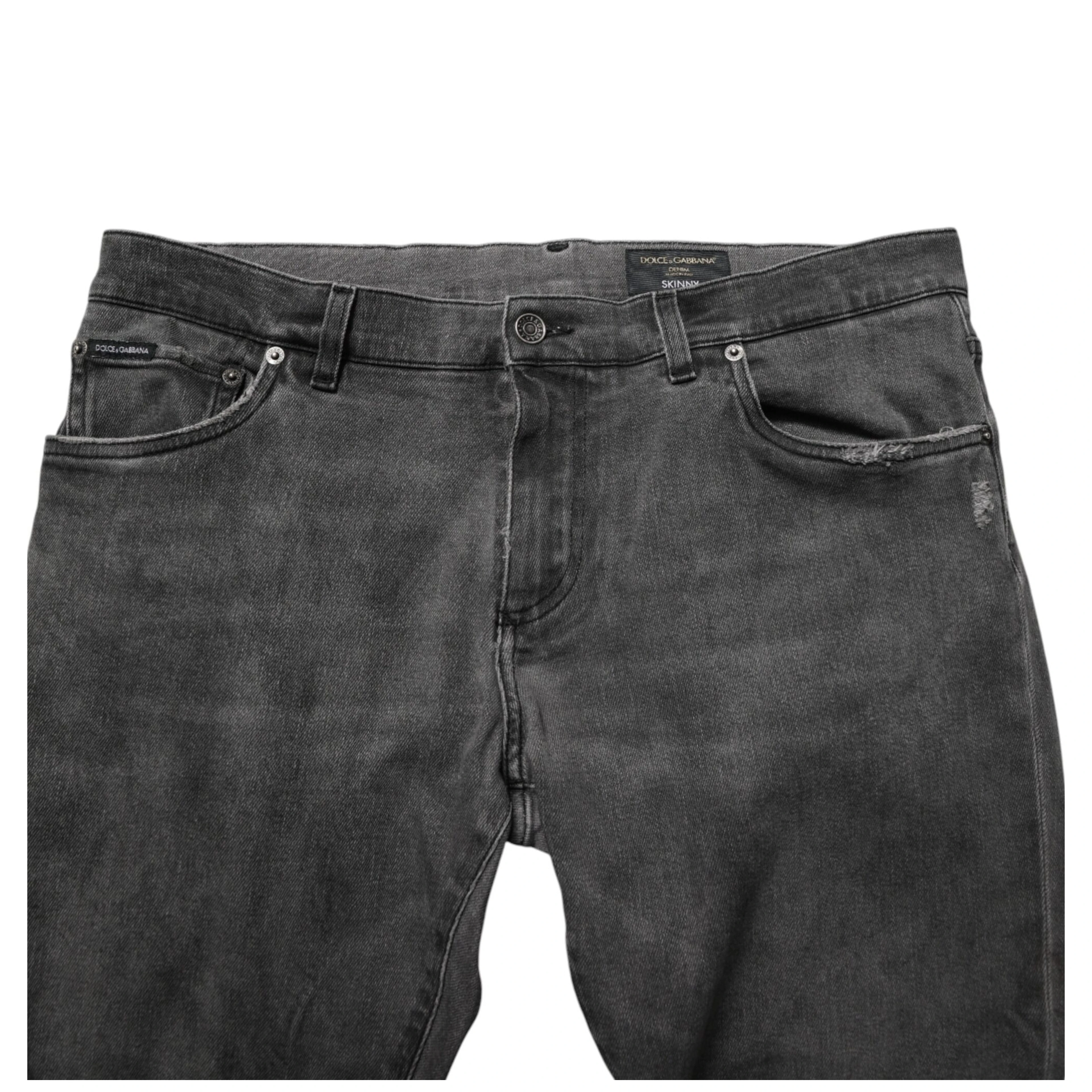 Dark Gray Cotton Skinny Men Denim Jeans