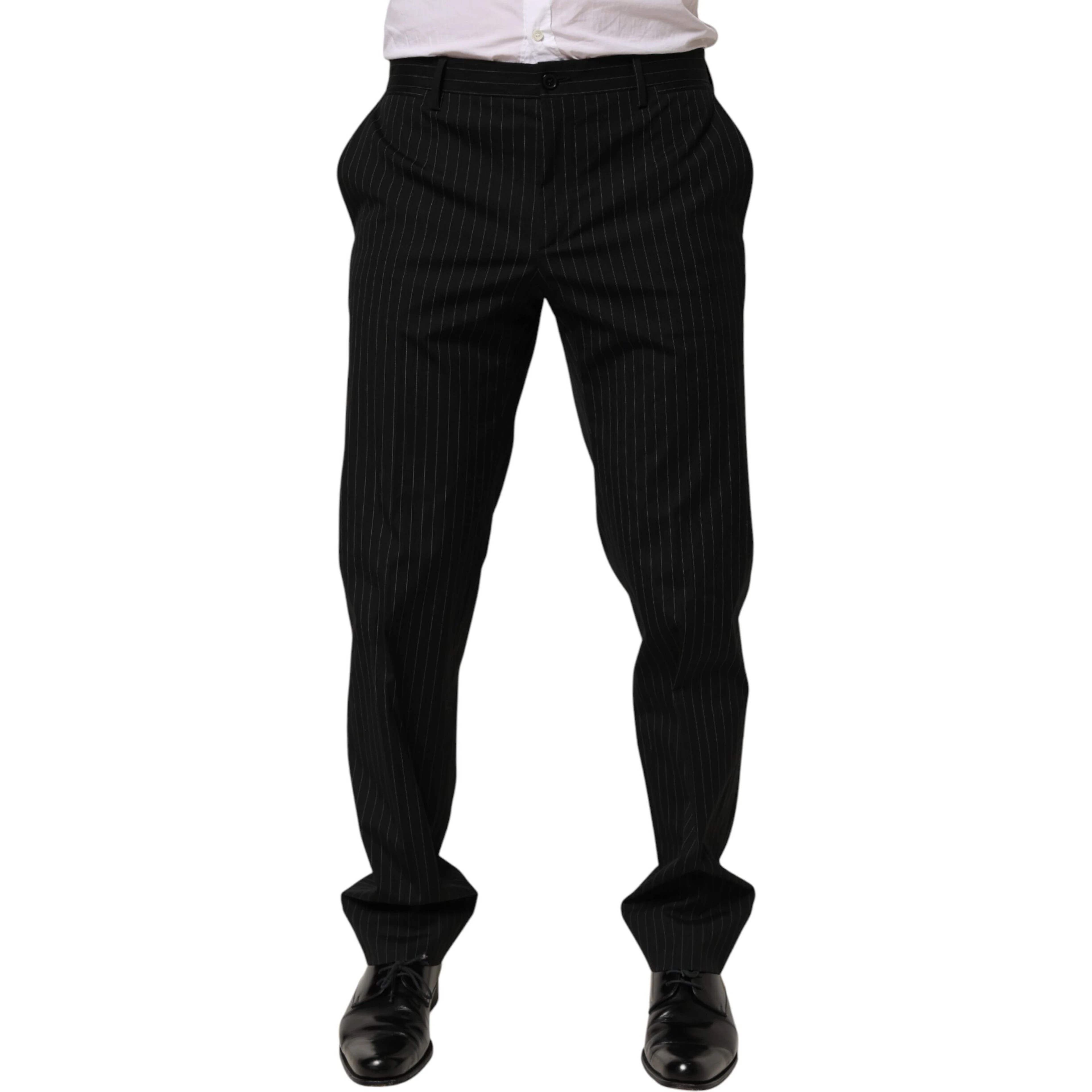 Black Striped Dress Formal Men Trouser Pants
