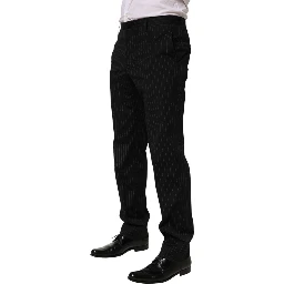Black Striped Dress Formal Men Trouser Pants