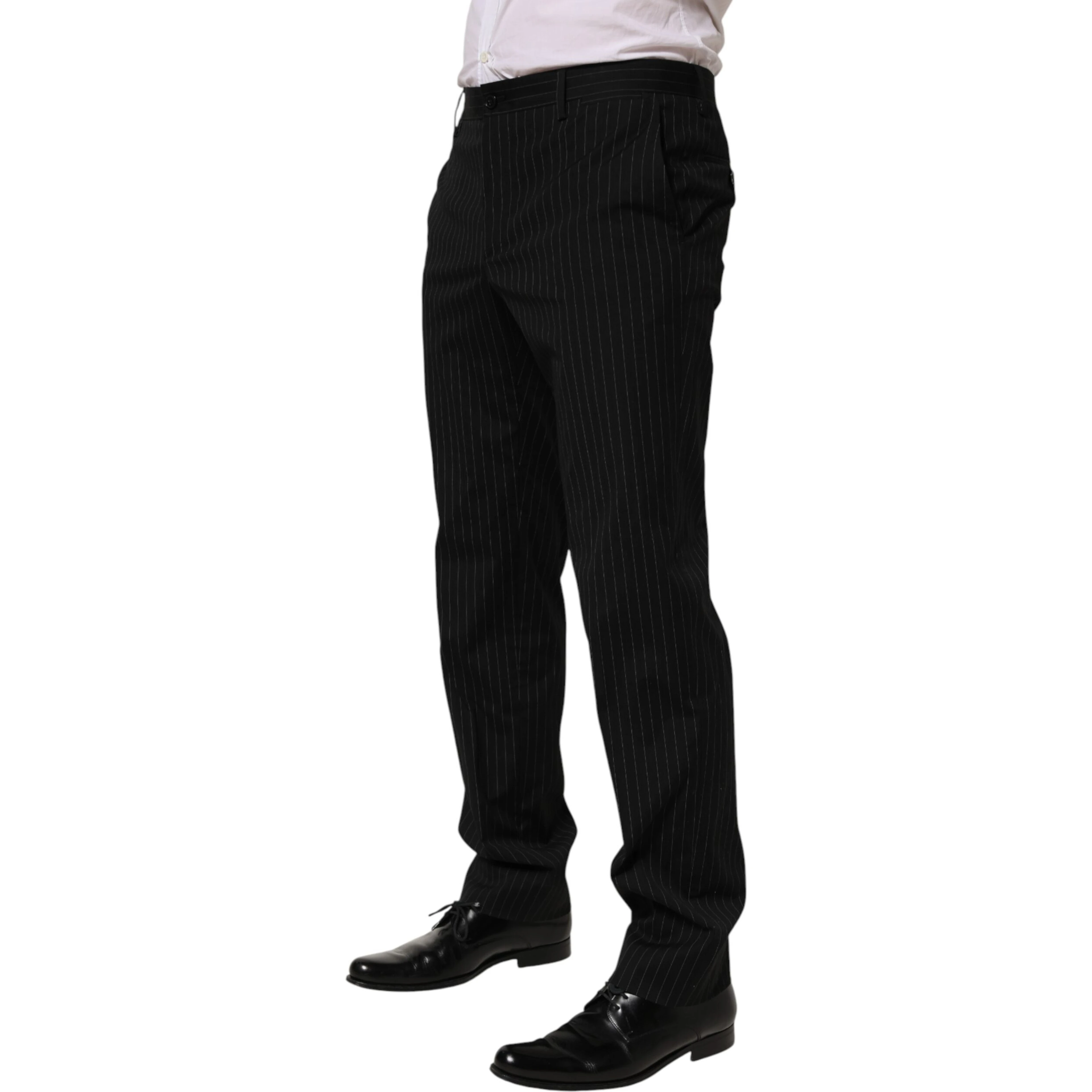 Black Striped Dress Formal Men Trouser Pants