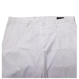 White Cotton Stretch Dress Formal Men Trouser Pants
