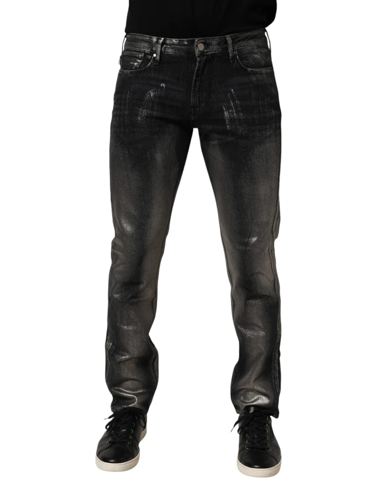 Black Washed Slim Fit Men Denim Trouser Jeans