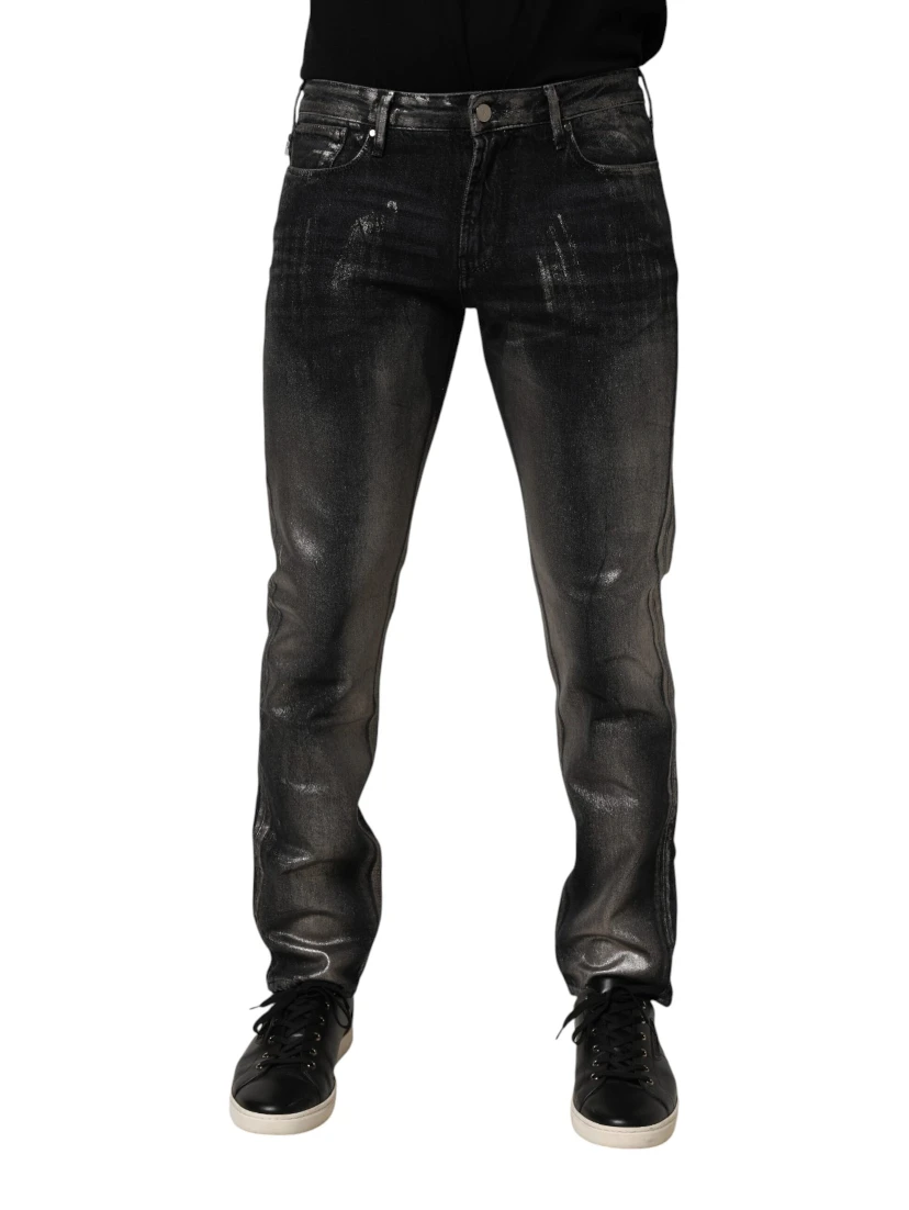 Black Washed Slim Fit Men Denim Trouser Jeans