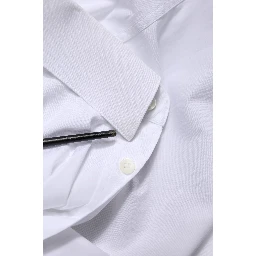 White Cotton GOLD Formal Men Dress Shirt