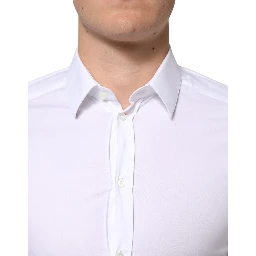 White Cotton GOLD Formal Men Dress Shirt
