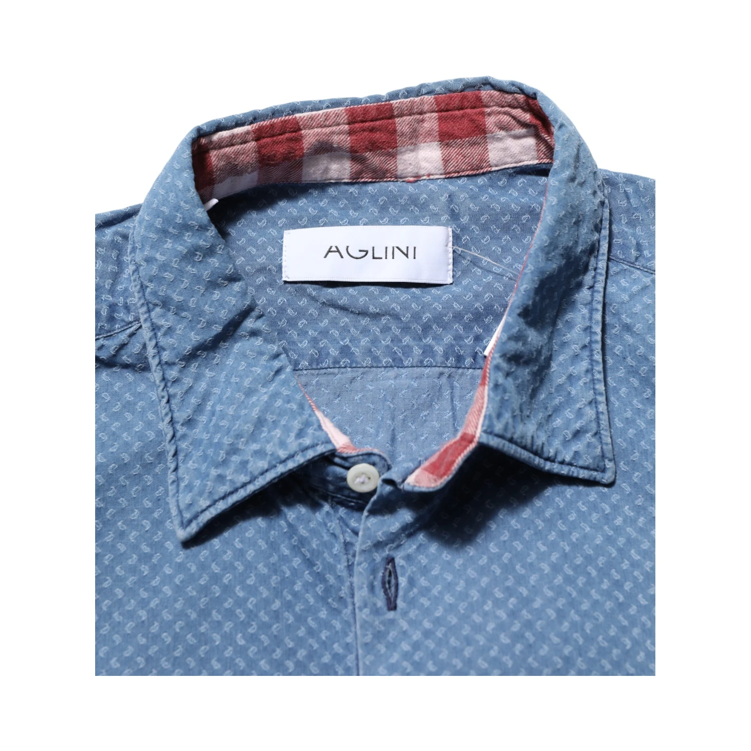 Blue Cotton Slim Fit Collared Long Sleeve Casual Shirt