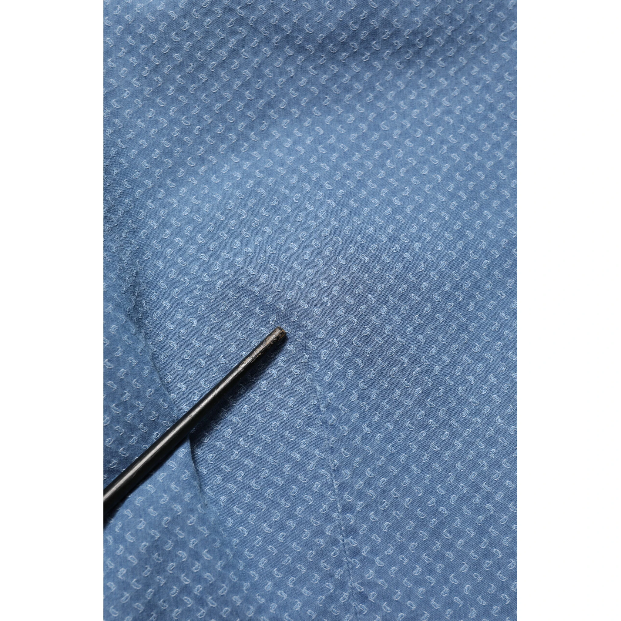 Blue Cotton Slim Fit Collared Long Sleeve Casual Shirt