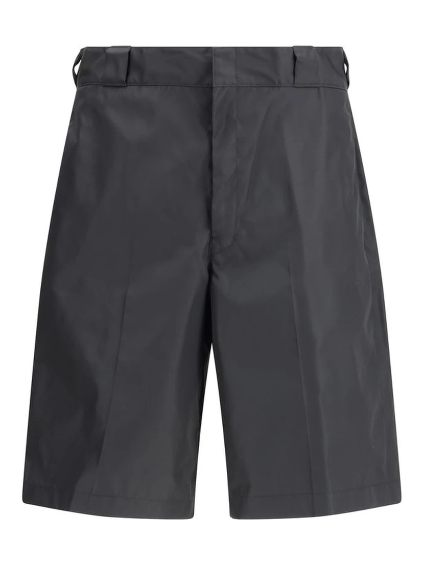 Black Recycled Polyamide Bermuda Shorts