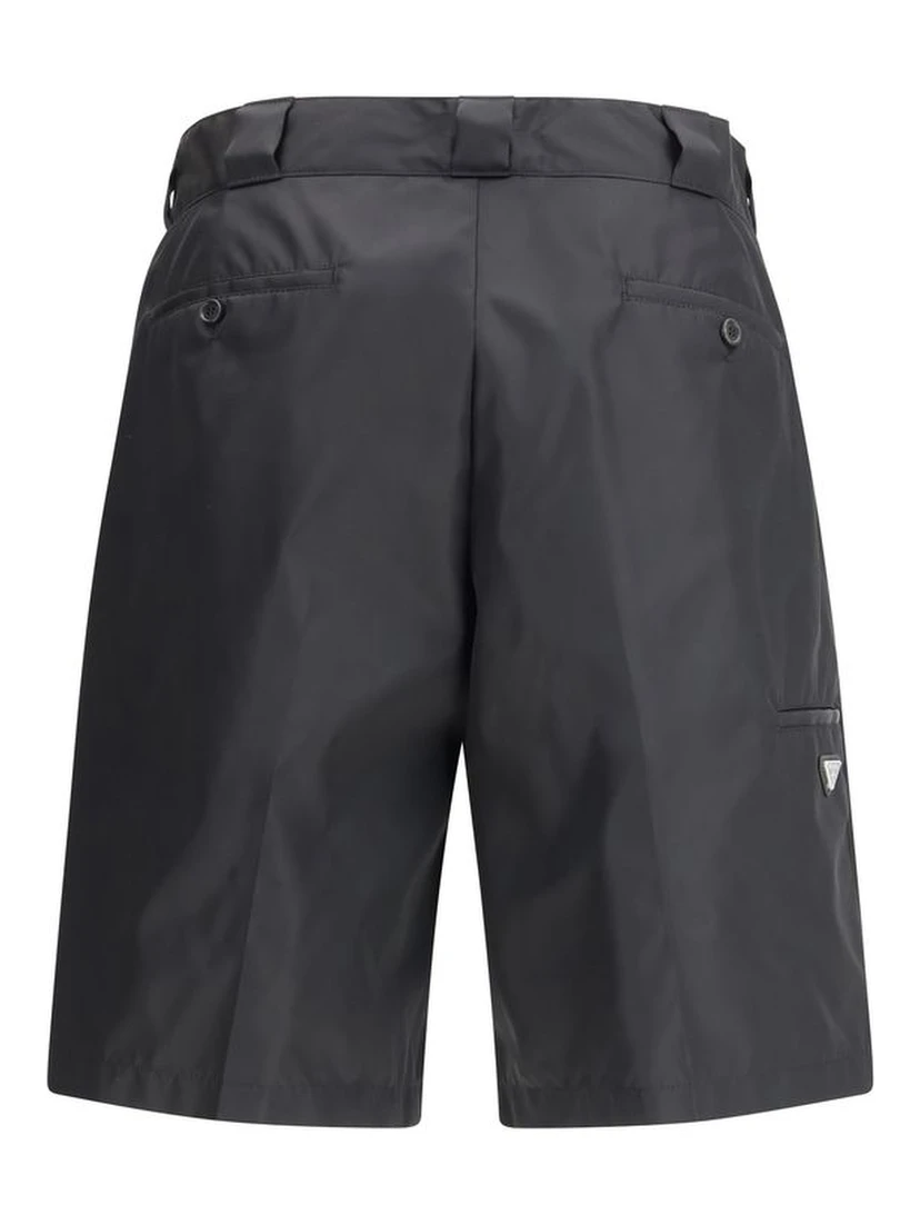 Black Recycled Polyamide Bermuda Shorts