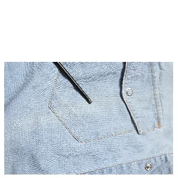 Blue Denim Collared Long Sleeve Men Shirt