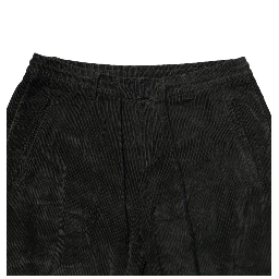 Black Mid Waist Cropped Corduroy Men Trouser Pants