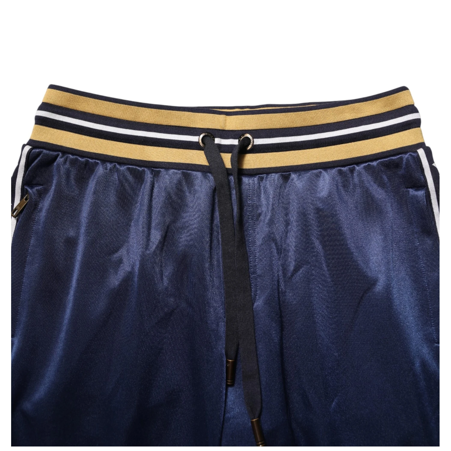 Blue Nylon Jogger Mid Waist Trouser Pants