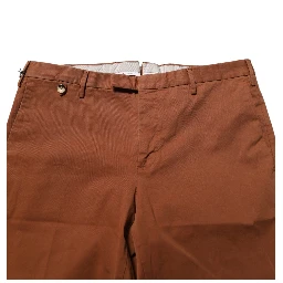 Brown Men Skinny Chino Mid Waist Trouser Pants