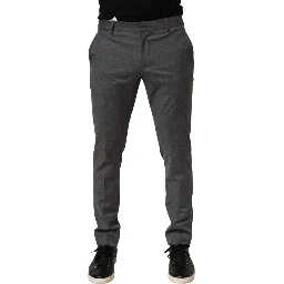 Gray Polyester Formal Dress Trouser Pants