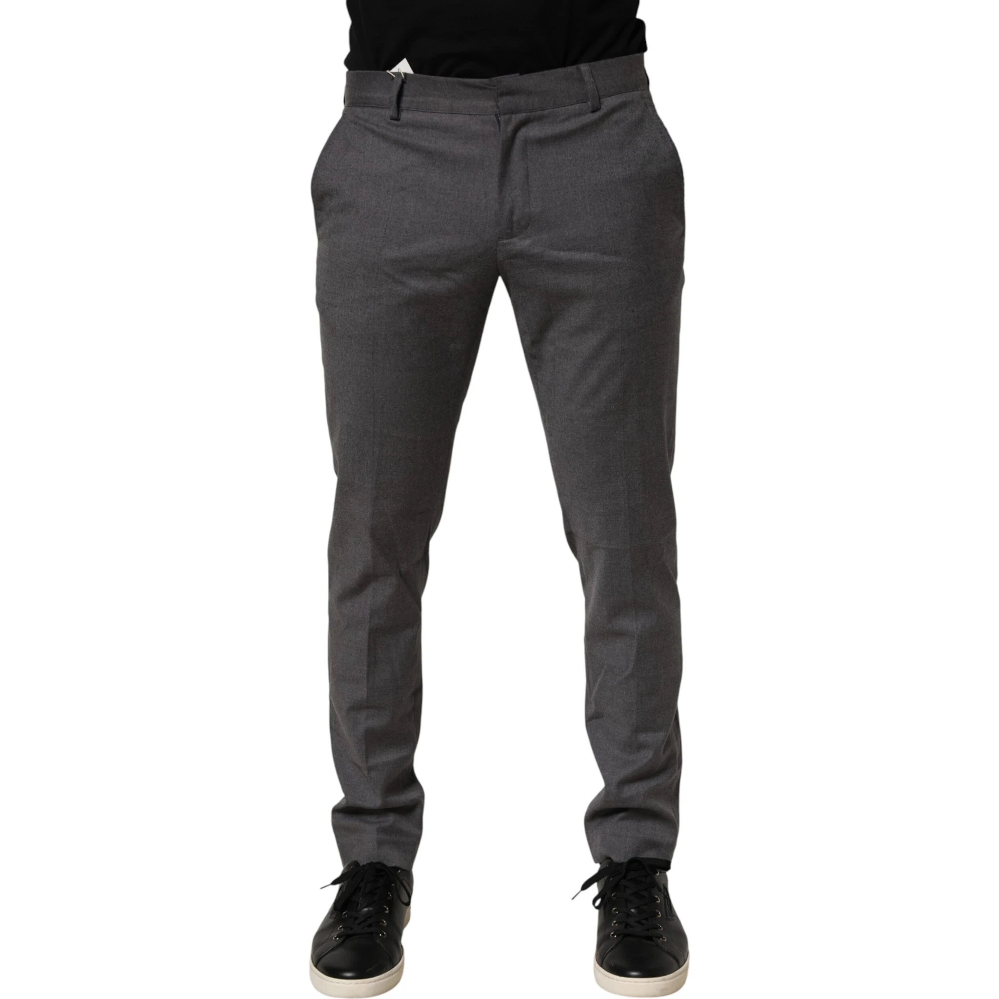 Gray Polyester Formal Dress Trouser Pants