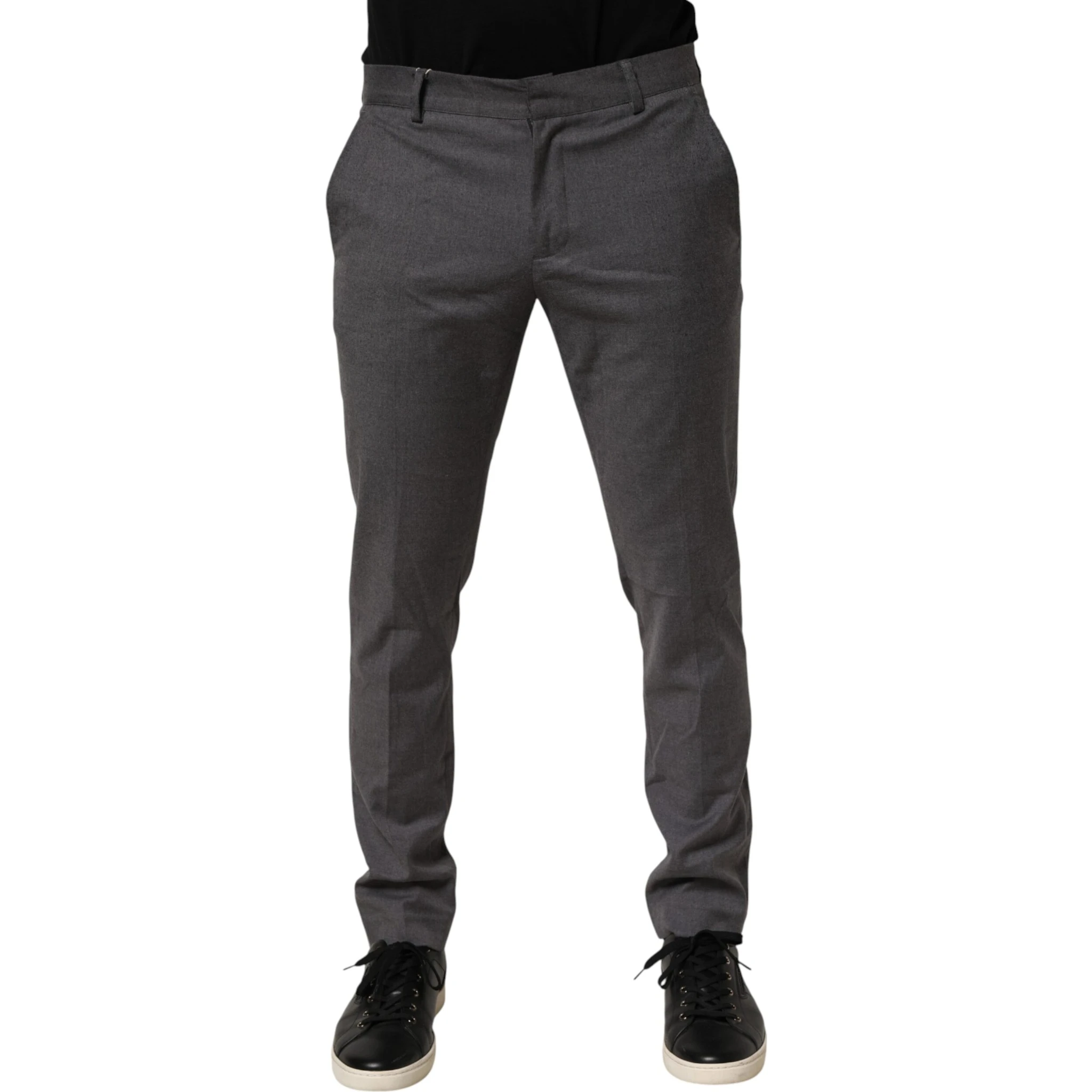 Gray Polyester Formal Dress Trouser Pants