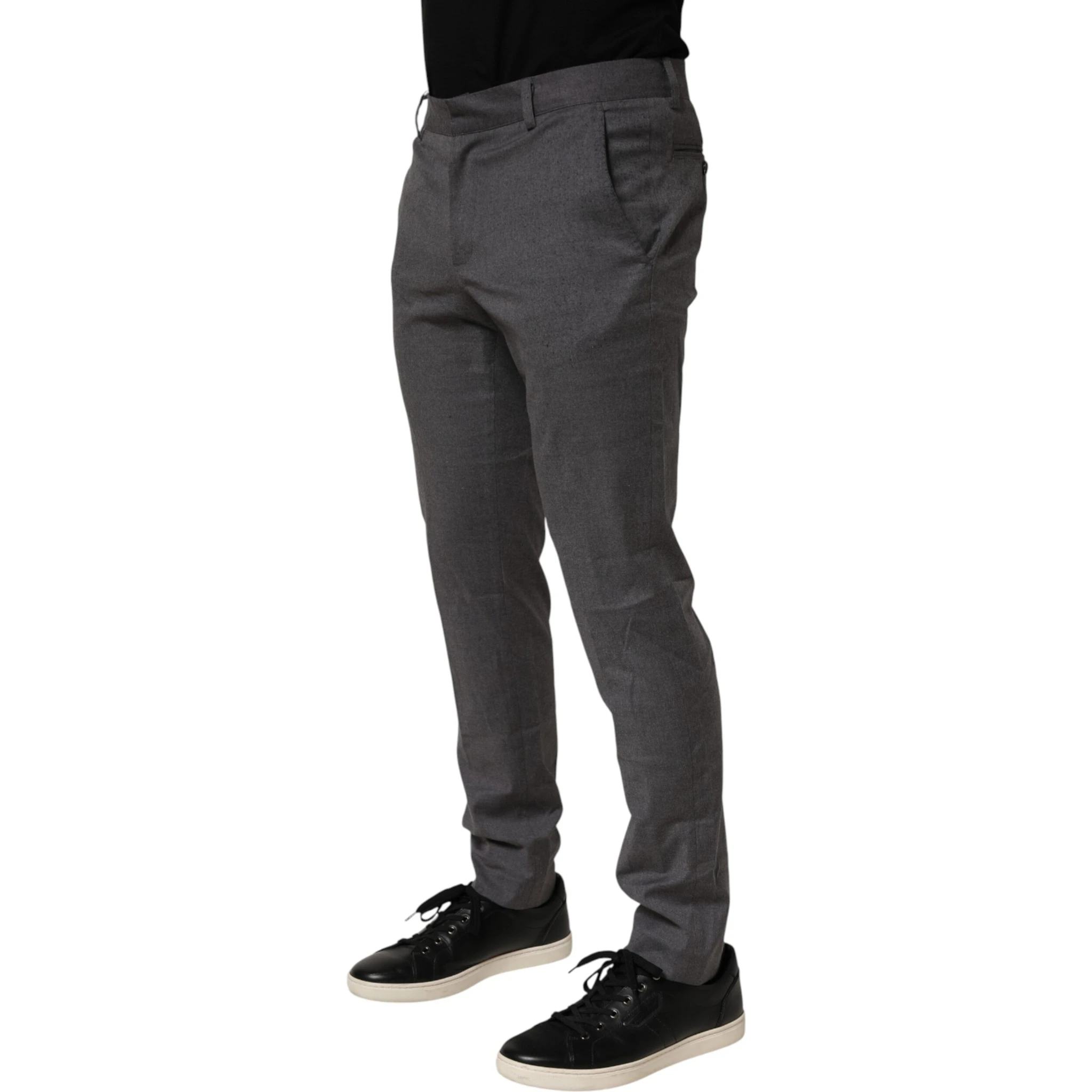Gray Polyester Formal Dress Trouser Pants