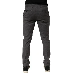 Gray Polyester Formal Dress Trouser Pants