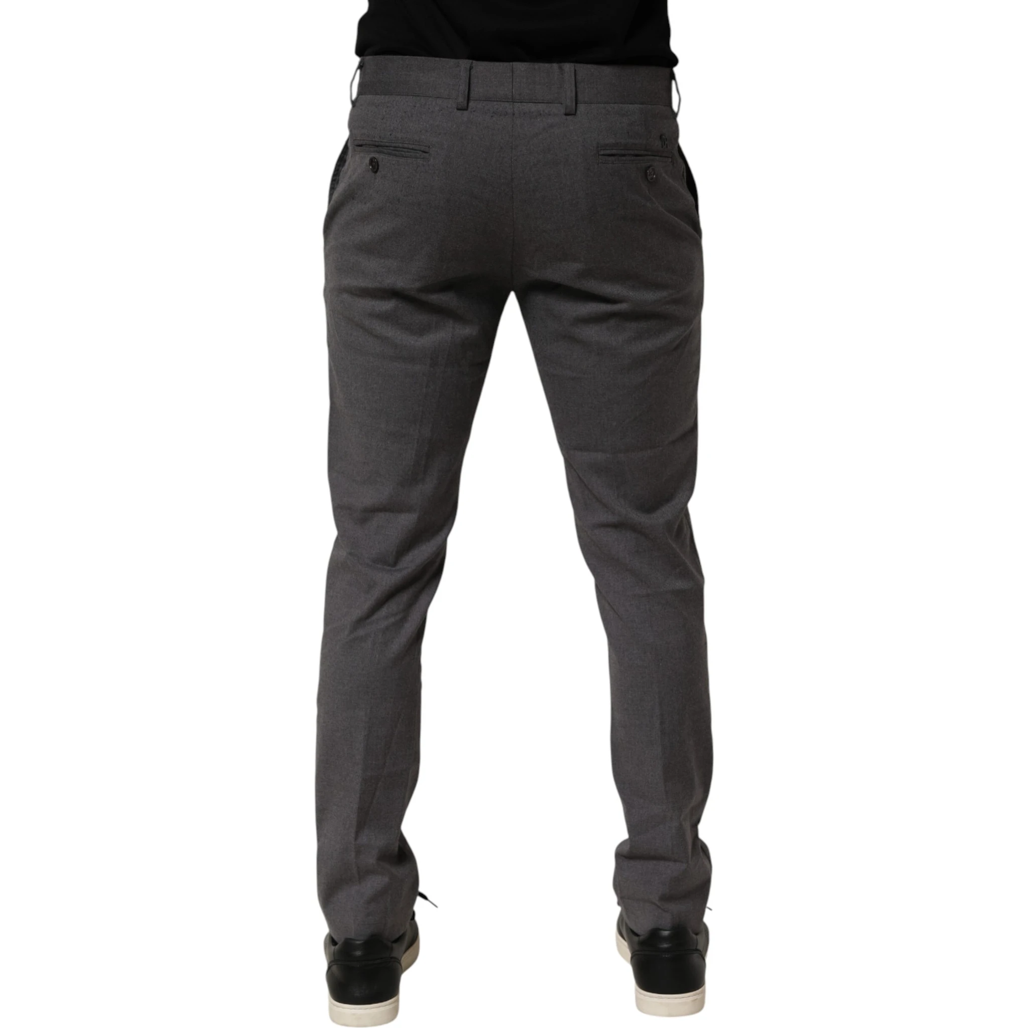 Gray Polyester Formal Dress Trouser Pants