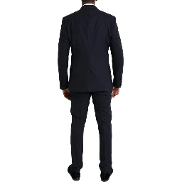 Blue Wool MARTINI 1 Button Men 3 Piece Suit