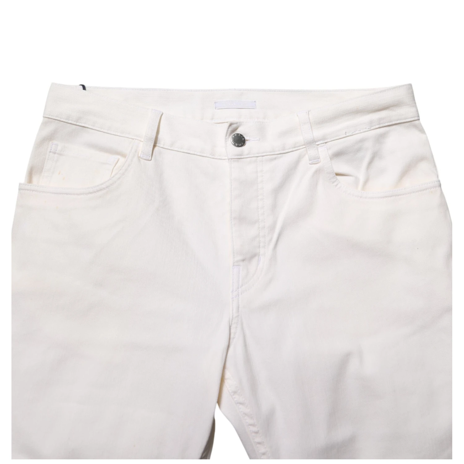 White Mid Waist Skinny Fit Denim Casual Trouser Jeans