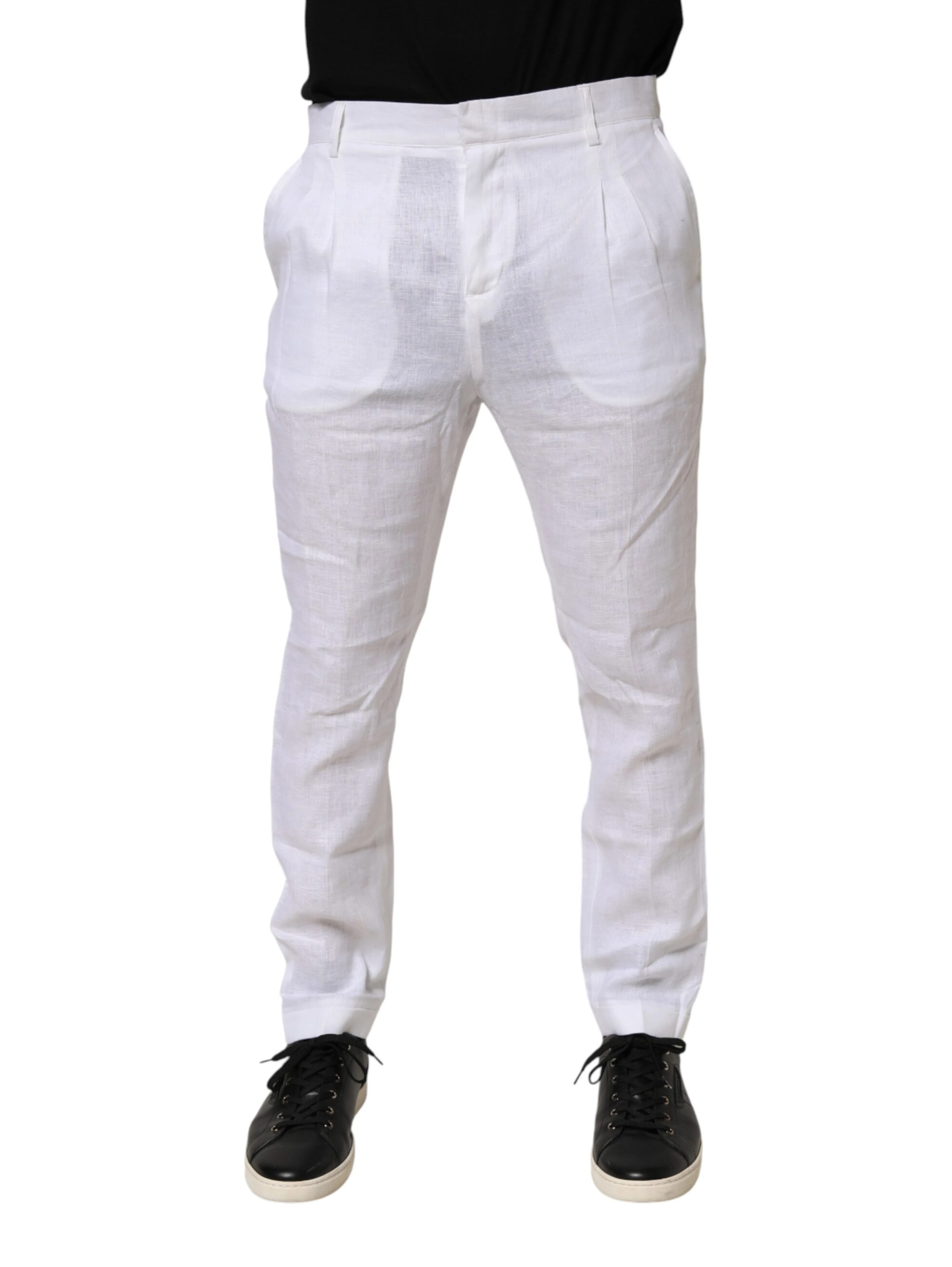 White Linen Formal Dress Trouser Pants