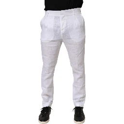 White Linen Formal Dress Trouser Pants