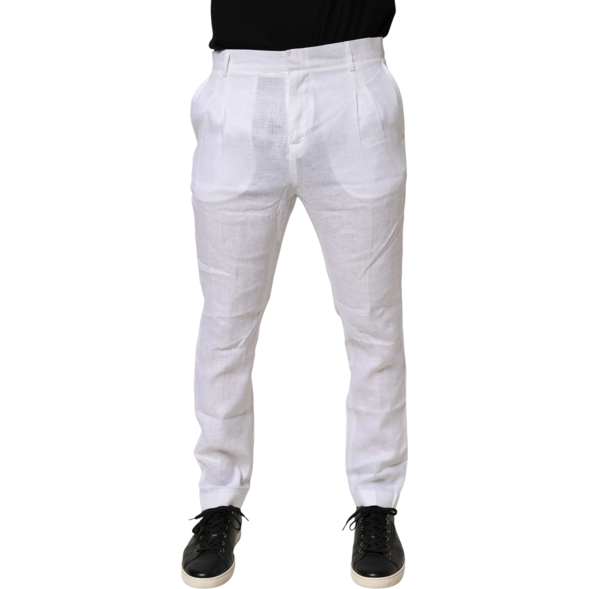 White Linen Formal Dress Trouser Pants