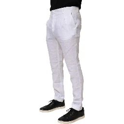 White Linen Formal Dress Trouser Pants