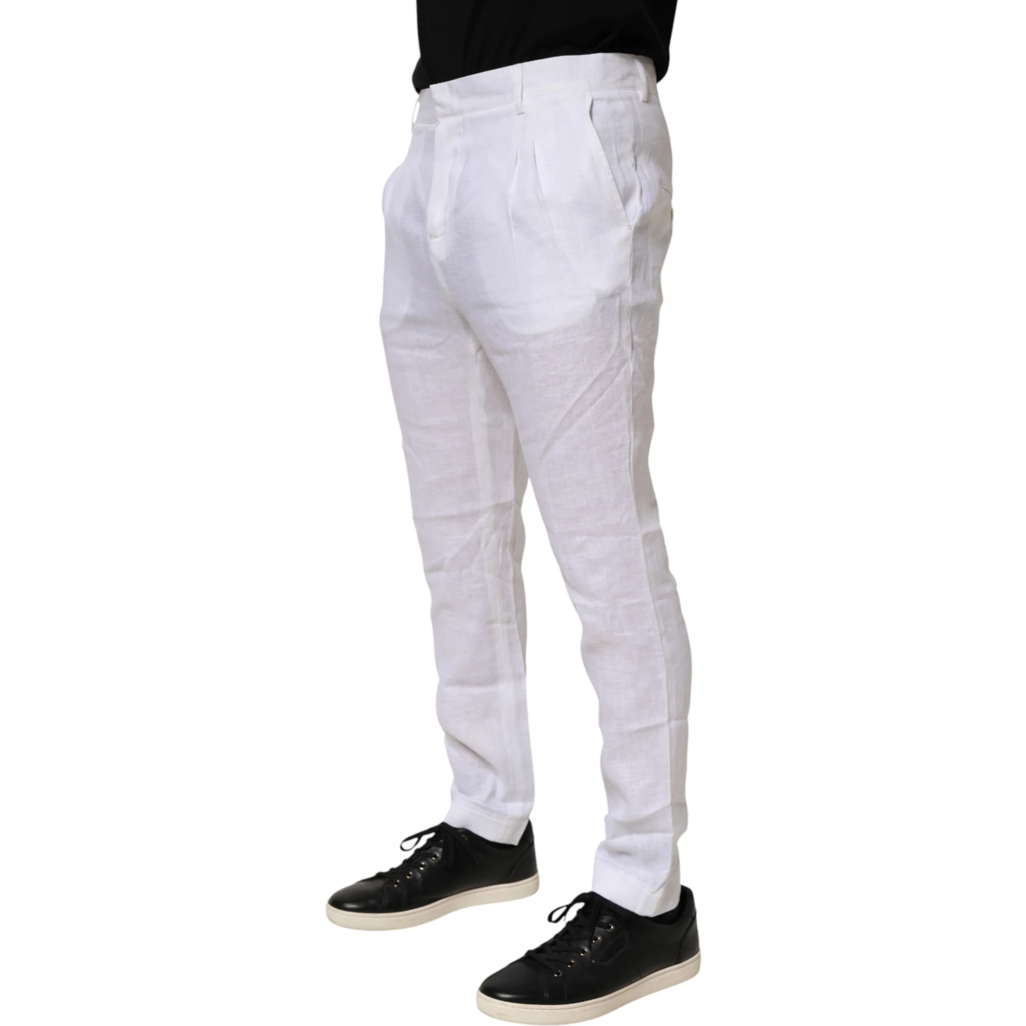 White Linen Formal Dress Trouser Pants