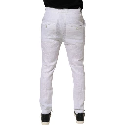 White Linen Formal Dress Trouser Pants